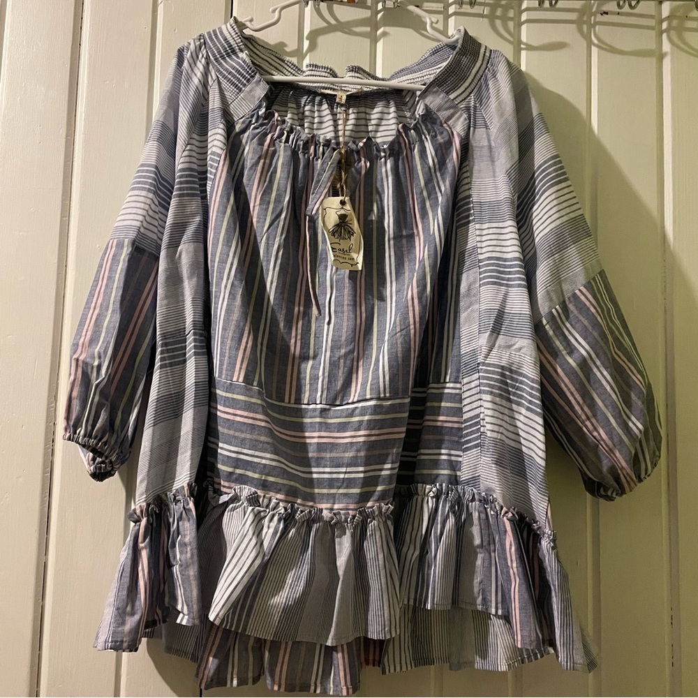 EASEL chambray oversized blouse-small NWT